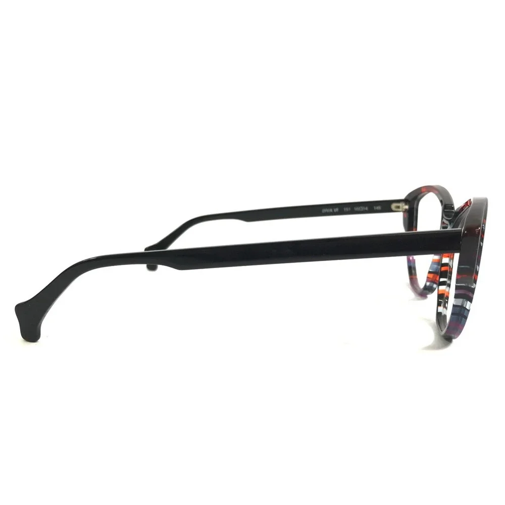 PLM Creation Eyeglasses Frames DIVA VI 151 Black Red Blue Speckled 55-14-145
